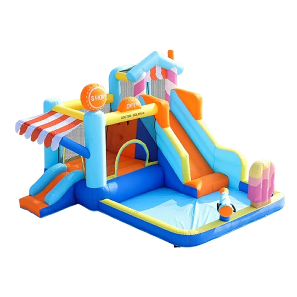 GAMEON Inflatable Bounce Castle PVC Build with Blower - Ice Cream House Theme Style