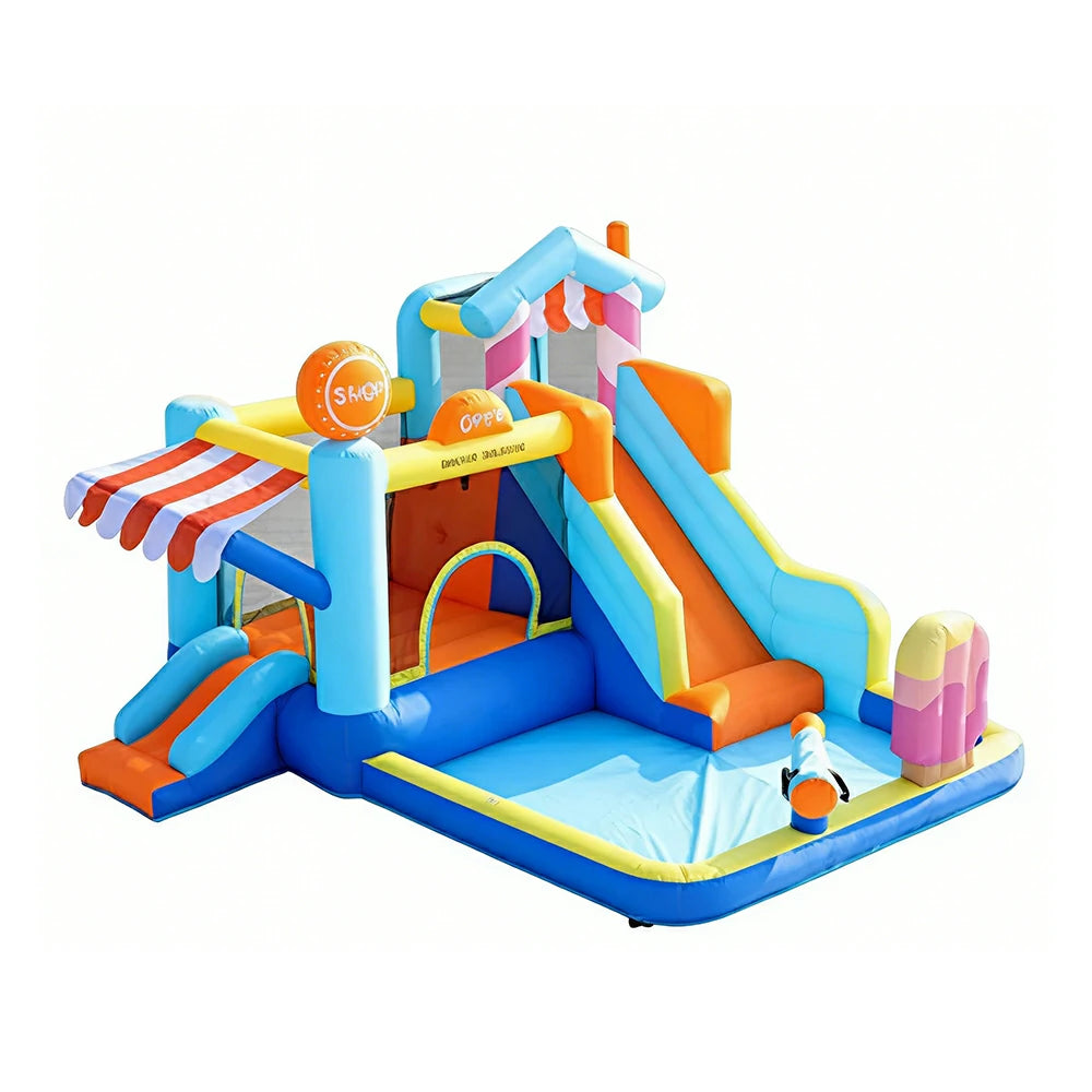GAMEON Inflatable Bounce Castle PVC Build with Blower - Ice Cream House Theme Style