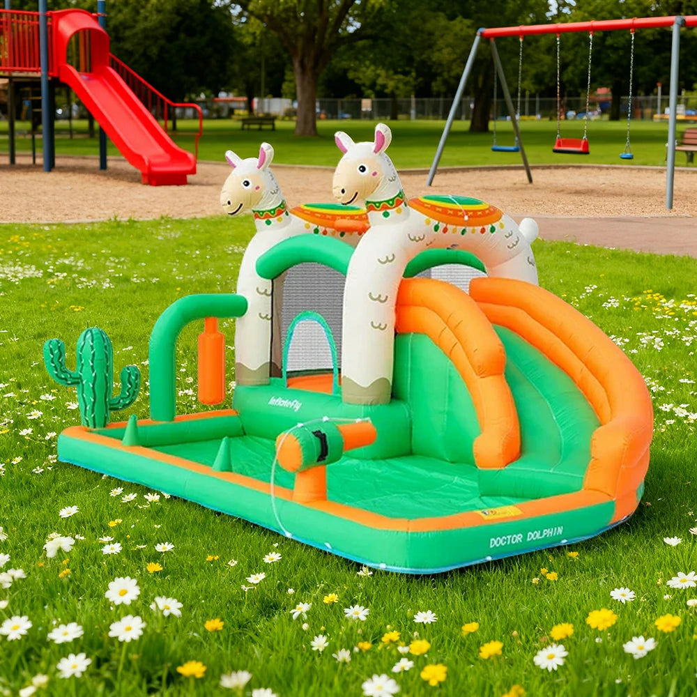 GAMEON Inflatable Bounce Castle PVC Build with Blower - Little Lamb Theme Castle Style