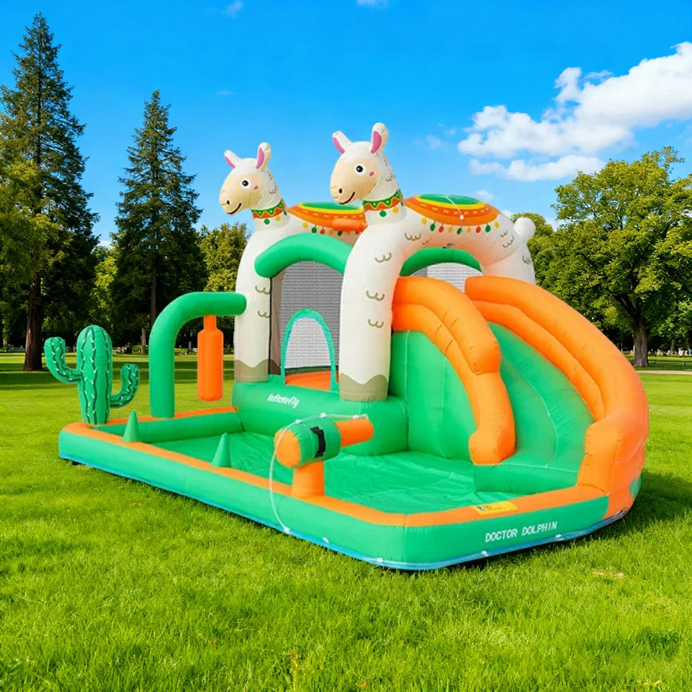 GAMEON Inflatable Bounce Castle PVC Build with Blower - Little Lamb Theme Castle Style