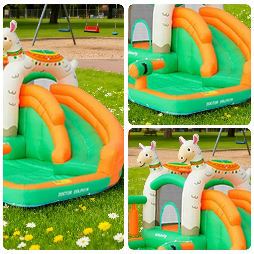 GAMEON Inflatable Bounce Castle PVC Build with Blower - Little Lamb Theme Castle Style