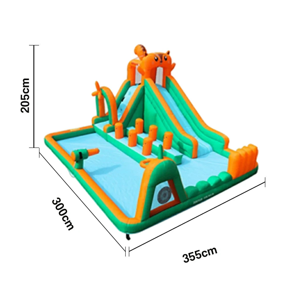 GAMEON Inflatable Bounce Castle PVC Build with Blower - Squirrel Playground Theme Style