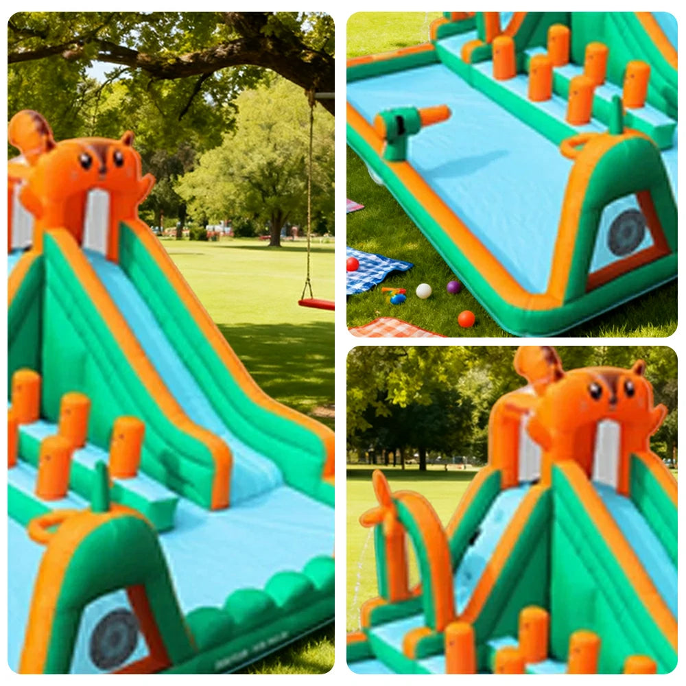 GAMEON Inflatable Bounce Castle PVC Build with Blower - Squirrel Playground Theme Style