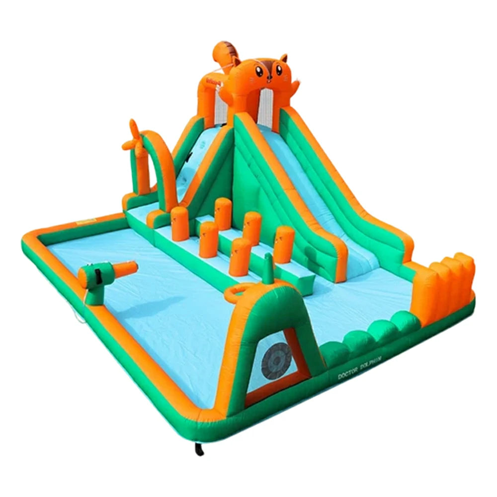 GAMEON Inflatable Bounce Castle PVC Build with Blower - Squirrel Playground Theme Style