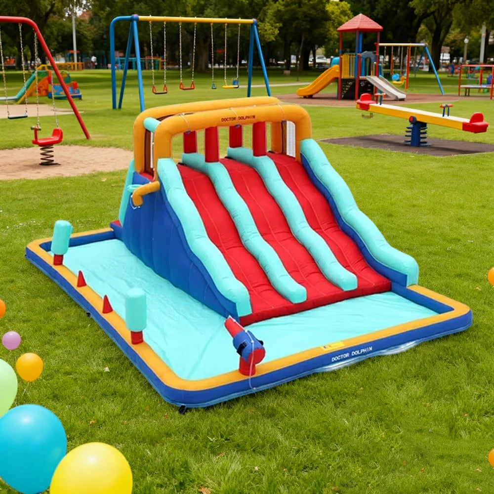 GAMEON Inflatable Bounce Castle PVC Build with Blower - Multi Slide Castle Style