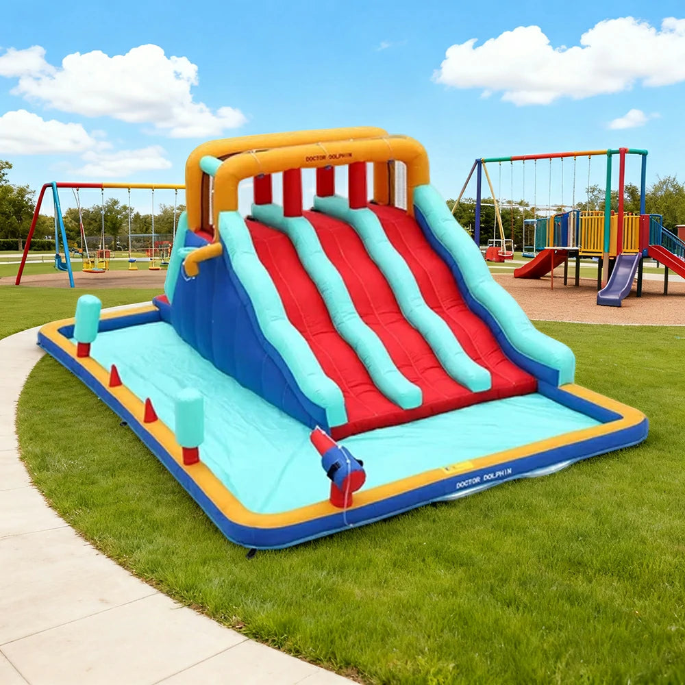 GAMEON Inflatable Bounce Castle PVC Build with Blower - Multi Slide Castle Style