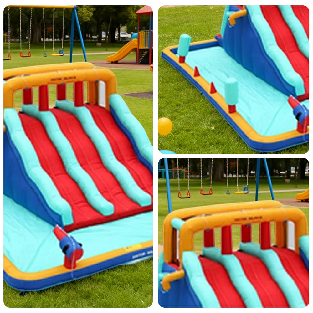 GAMEON Inflatable Bounce Castle PVC Build with Blower - Multi Slide Castle Style