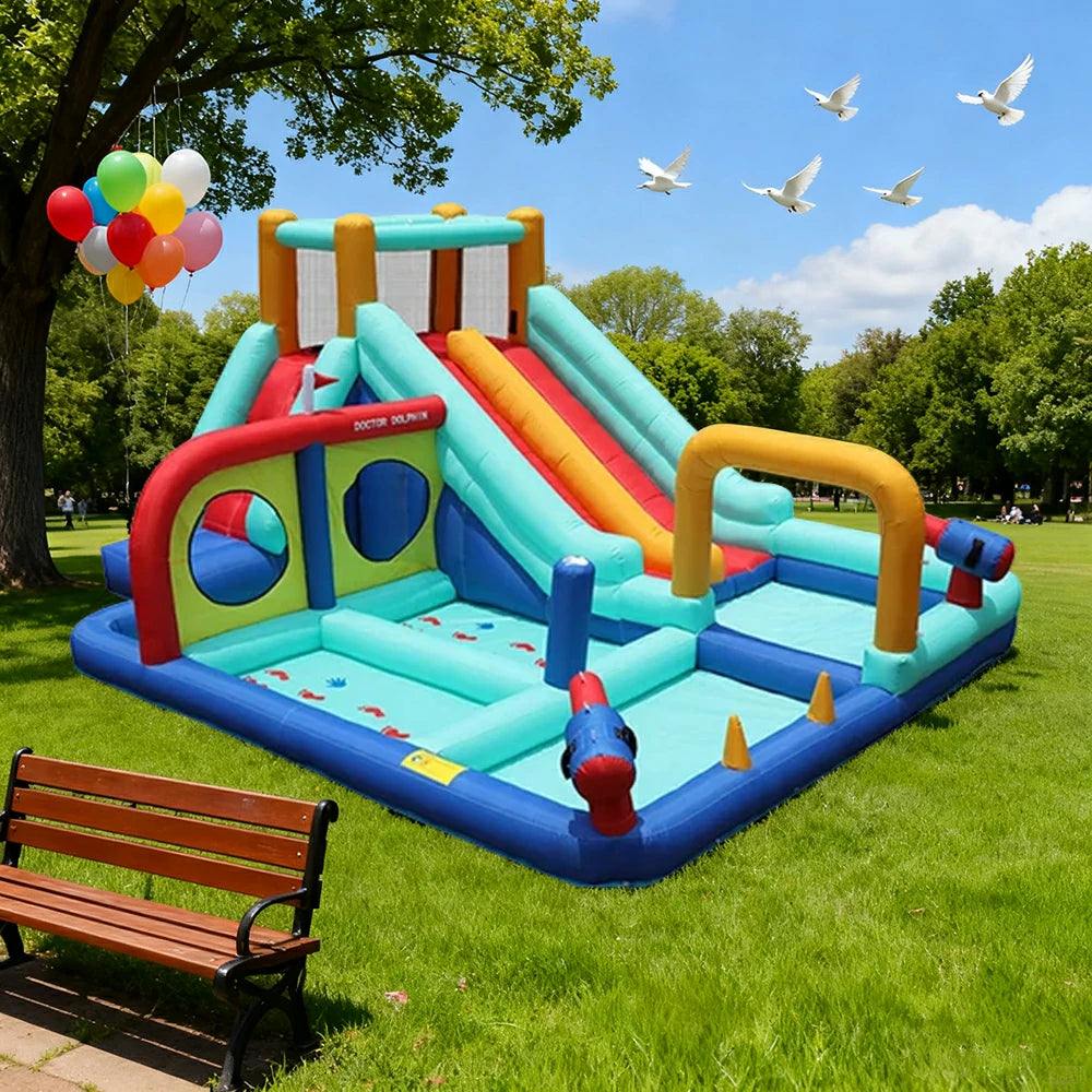 GAMEON Inflatable Bounce Castle PVC Build with Blower - Hole Castle Wet & Dry Combo Style