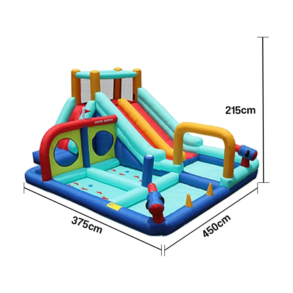 GAMEON Inflatable Bounce Castle PVC Build with Blower - Hole Castle Wet & Dry Combo Style