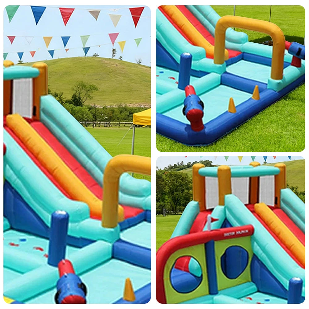 GAMEON Inflatable Bounce Castle PVC Build with Blower - Hole Castle Wet & Dry Combo Style