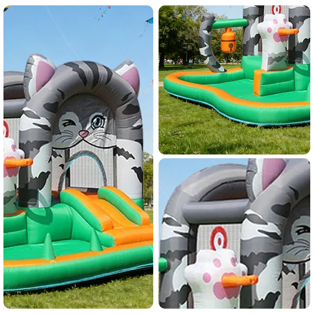 GAMEON Inflatable Bounce Castle PVC Build with Blower - Kitty Castle Theme Style