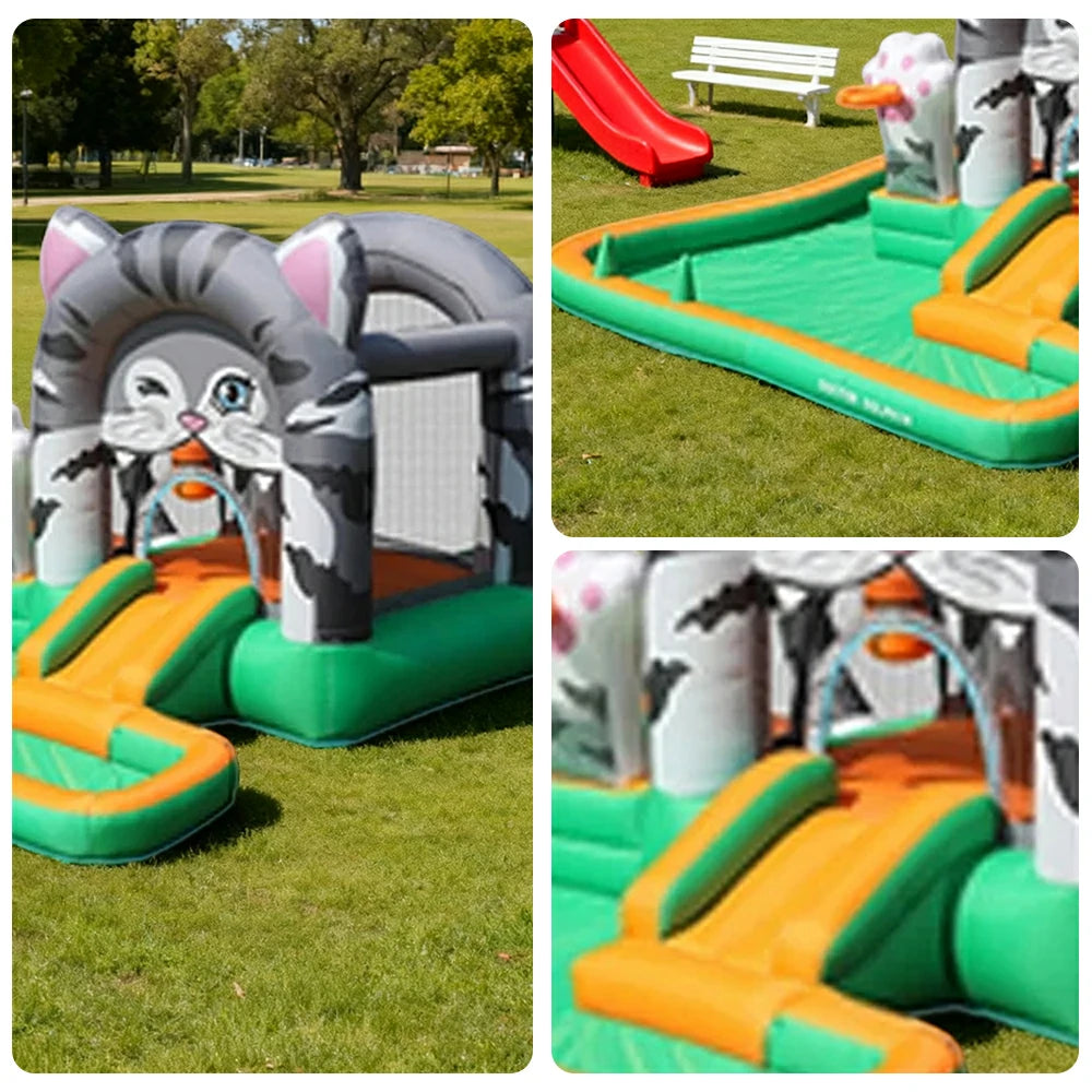 GAMEON Inflatable Bounce Castle PVC Build with Blower - Kitty Castle Theme Style