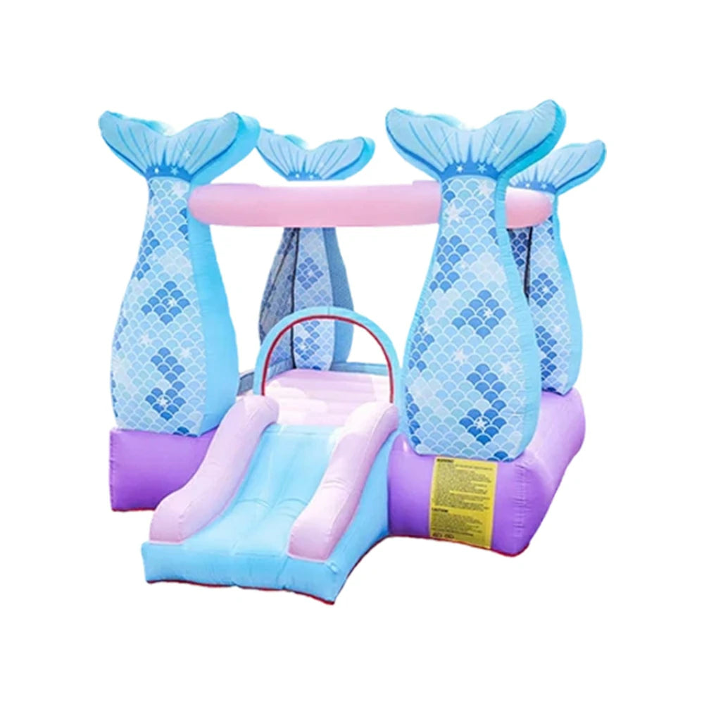 GAMEON Inflatable Bounce Castle PVC Build with Blower & Storage Bag - Mermaid Theme Style