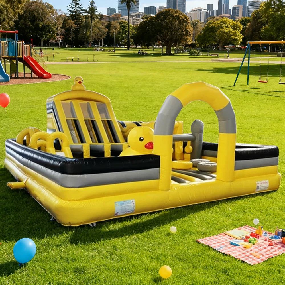 GAMEON Duck Theme Bounce House 8X10m PVC Inflatable Castle for Kids Outdoor Fun Bouncy Playland