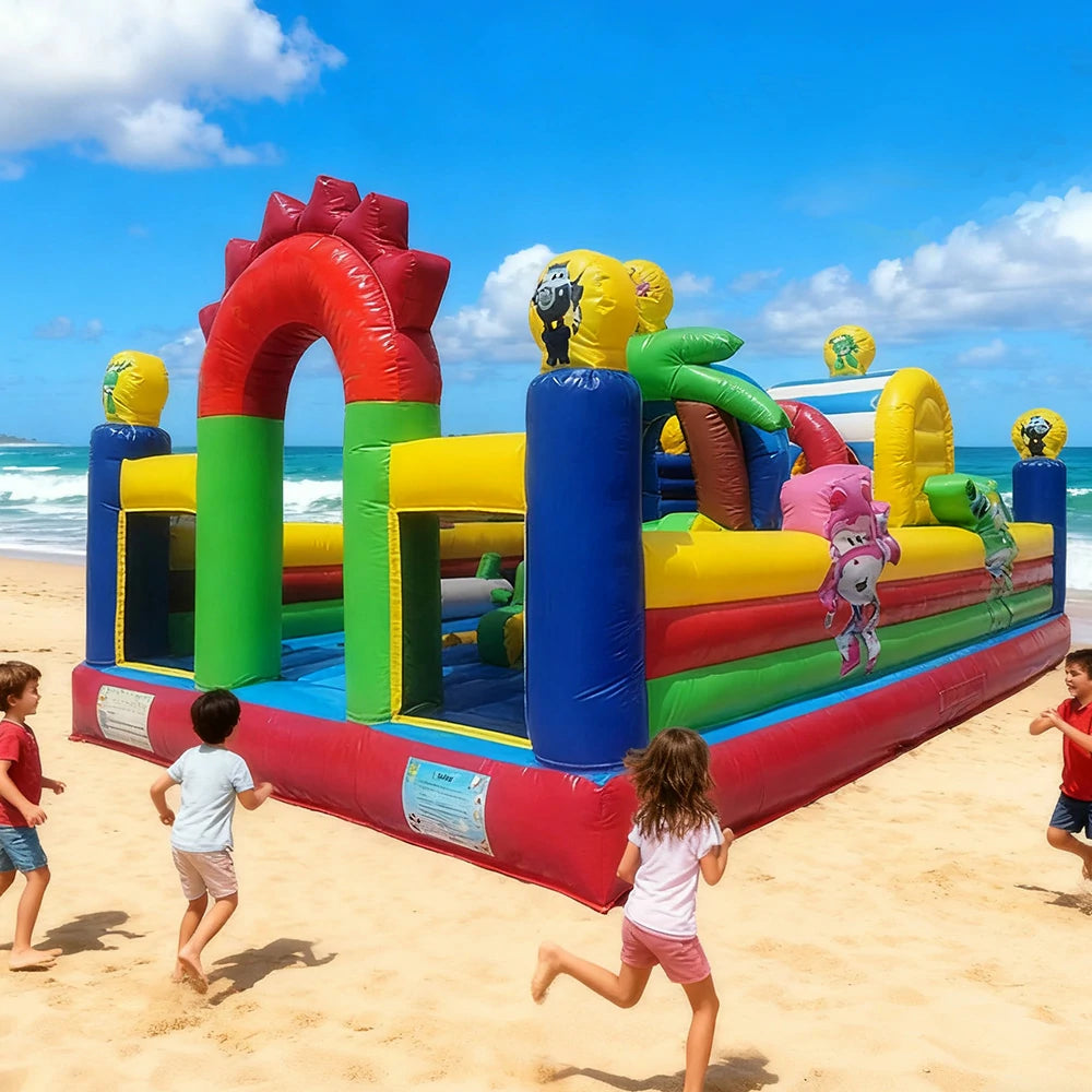 GAMEON Super Wings Theme Bounce House 5X8m PVC Inflatable Castle for Kids Outdoor Fun Bouncy Playland