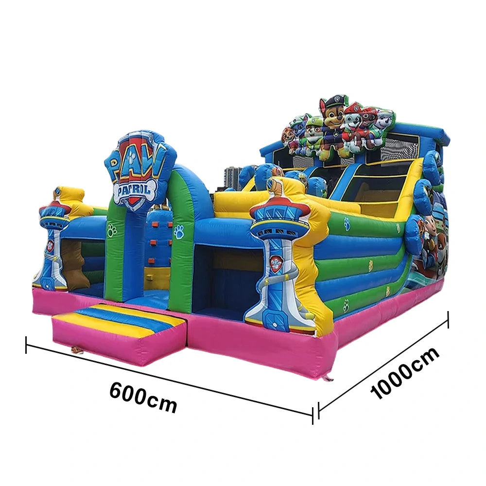 GAMEON Paw Patrol Theme Bounce House 6X10m PVC Inflatable Castle for Kids Outdoor Fun Bouncy Playland