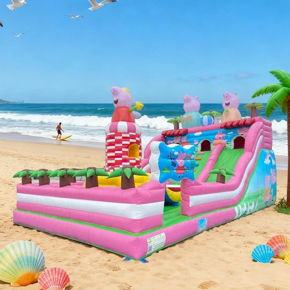 GAMEON Cartoon Theme Bounce House 6X10m PVC Inflatable Castle for Kids Outdoor Fun Bouncy Playland