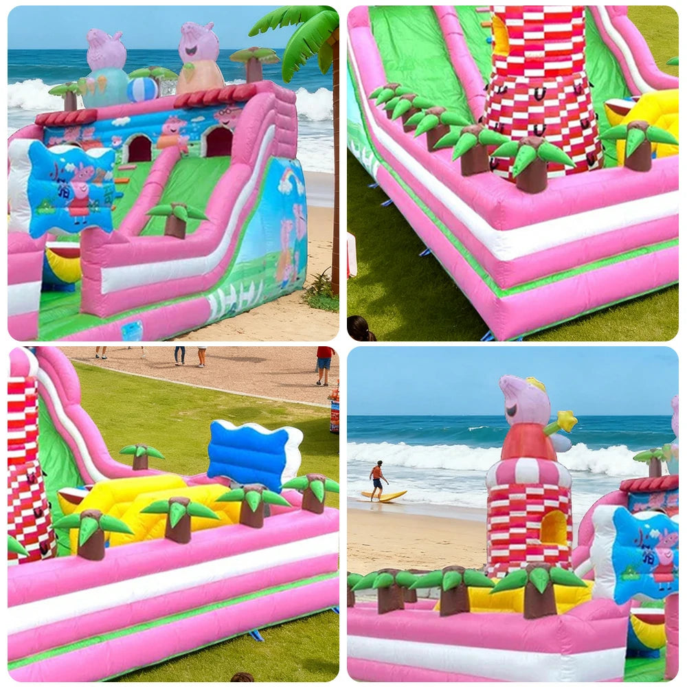 GAMEON Cartoon Theme Bounce House 6X10m PVC Inflatable Castle for Kids Outdoor Fun Bouncy Playland