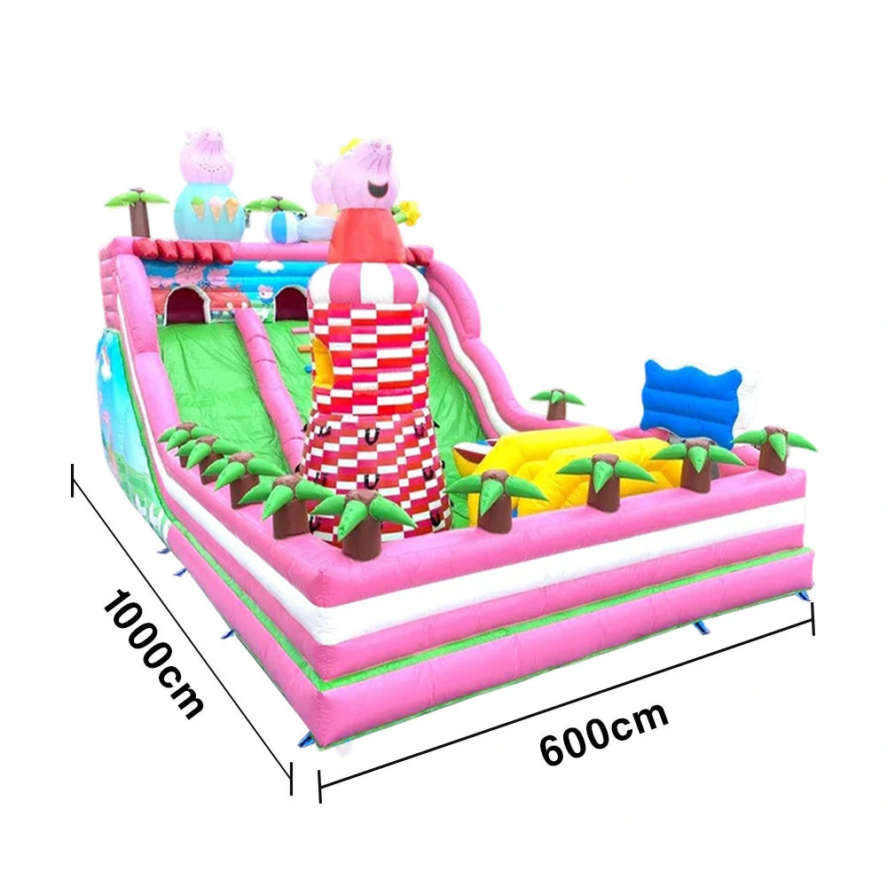 GAMEON Cartoon Theme Bounce House 6X10m PVC Inflatable Castle for Kids Outdoor Fun Bouncy Playland
