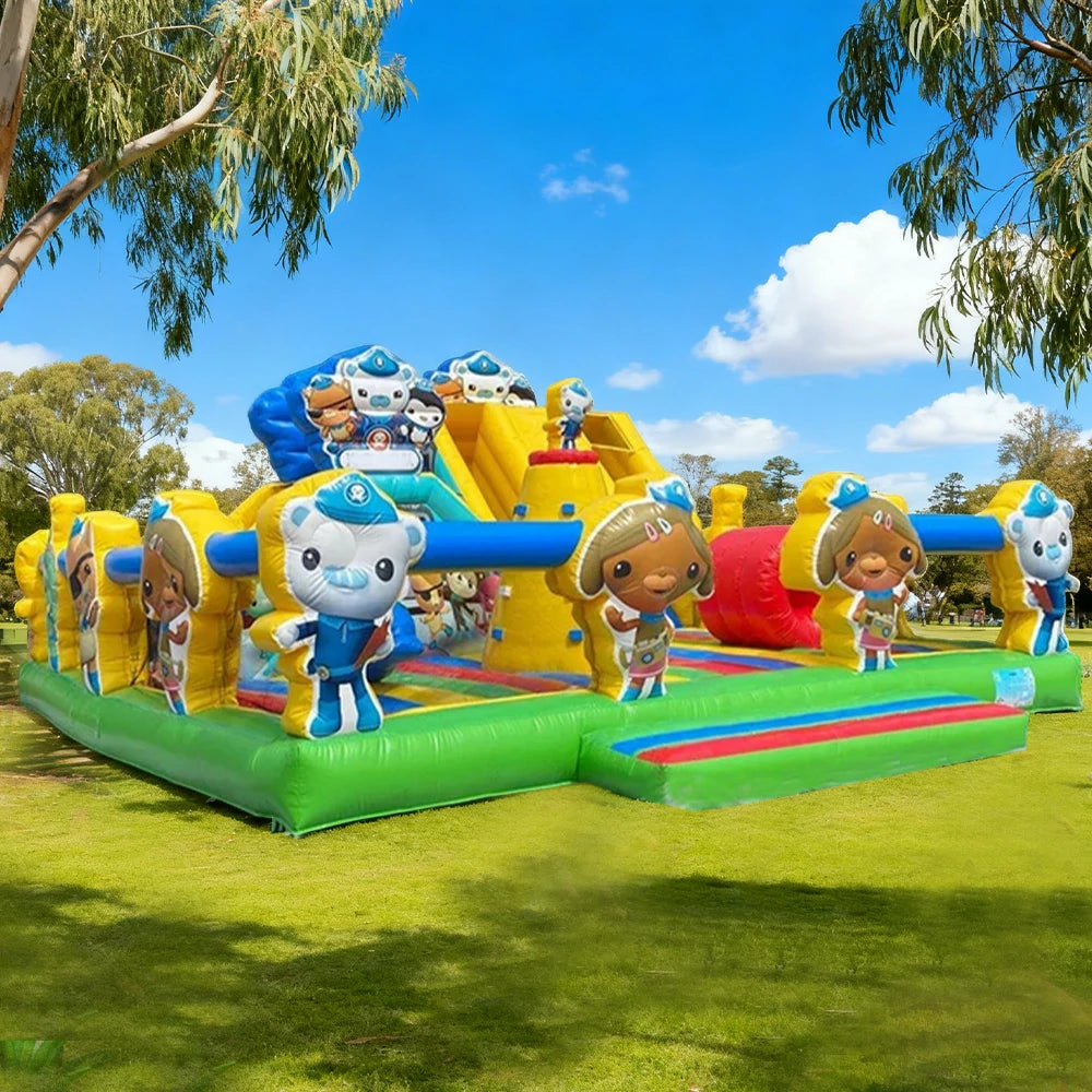 GAMEON Cartoon Theme Bounce House 9X8m PVC Inflatable Castle for Kids Outdoor Fun Bouncy Playland