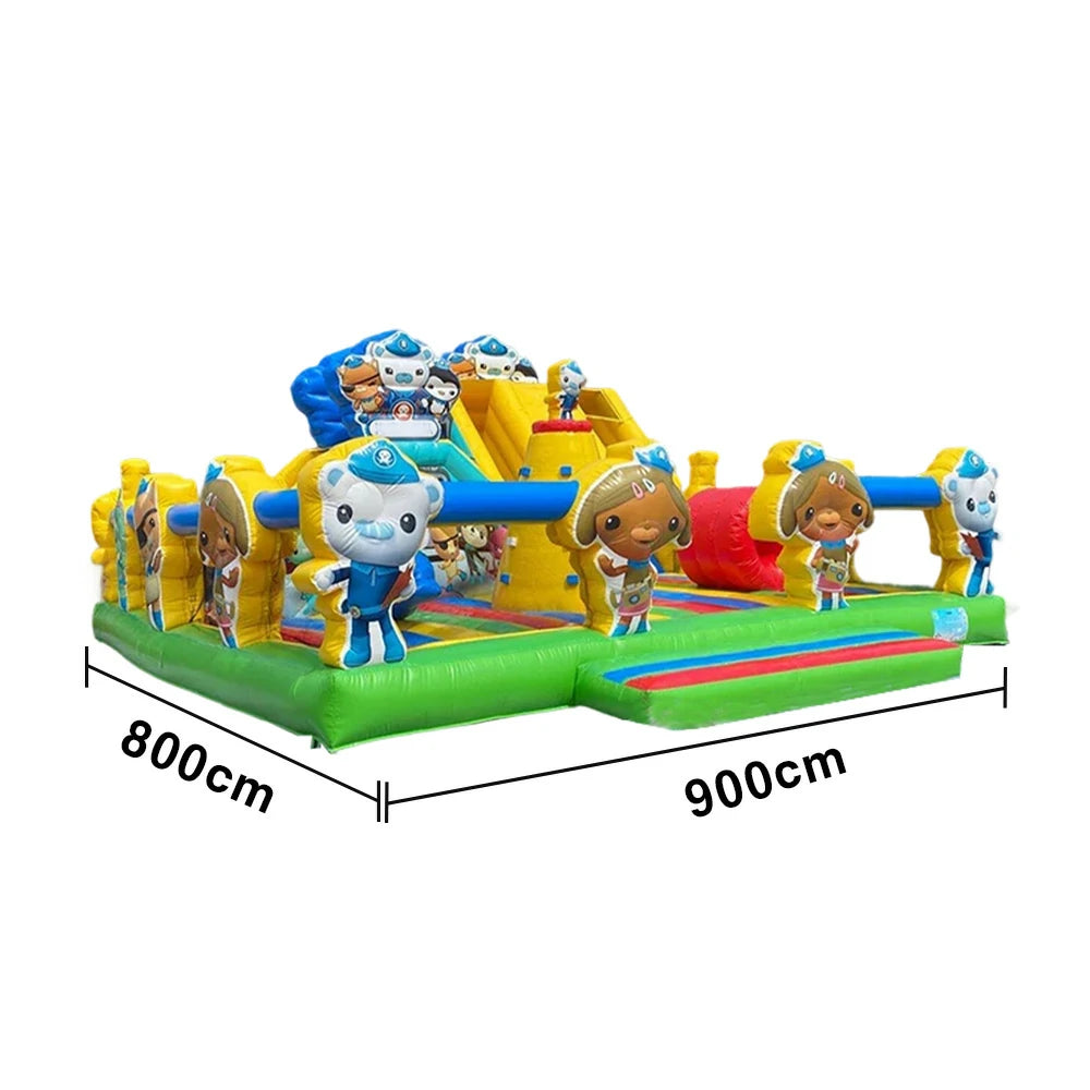 GAMEON Cartoon Theme Bounce House 9X8m PVC Inflatable Castle for Kids Outdoor Fun Bouncy Playland