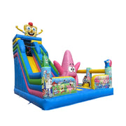 GAMEON Colorful Cartoon Theme Bounce House 5X6m PVC Inflatable Castle for Kids Outdoor Fun Bouncy Playland