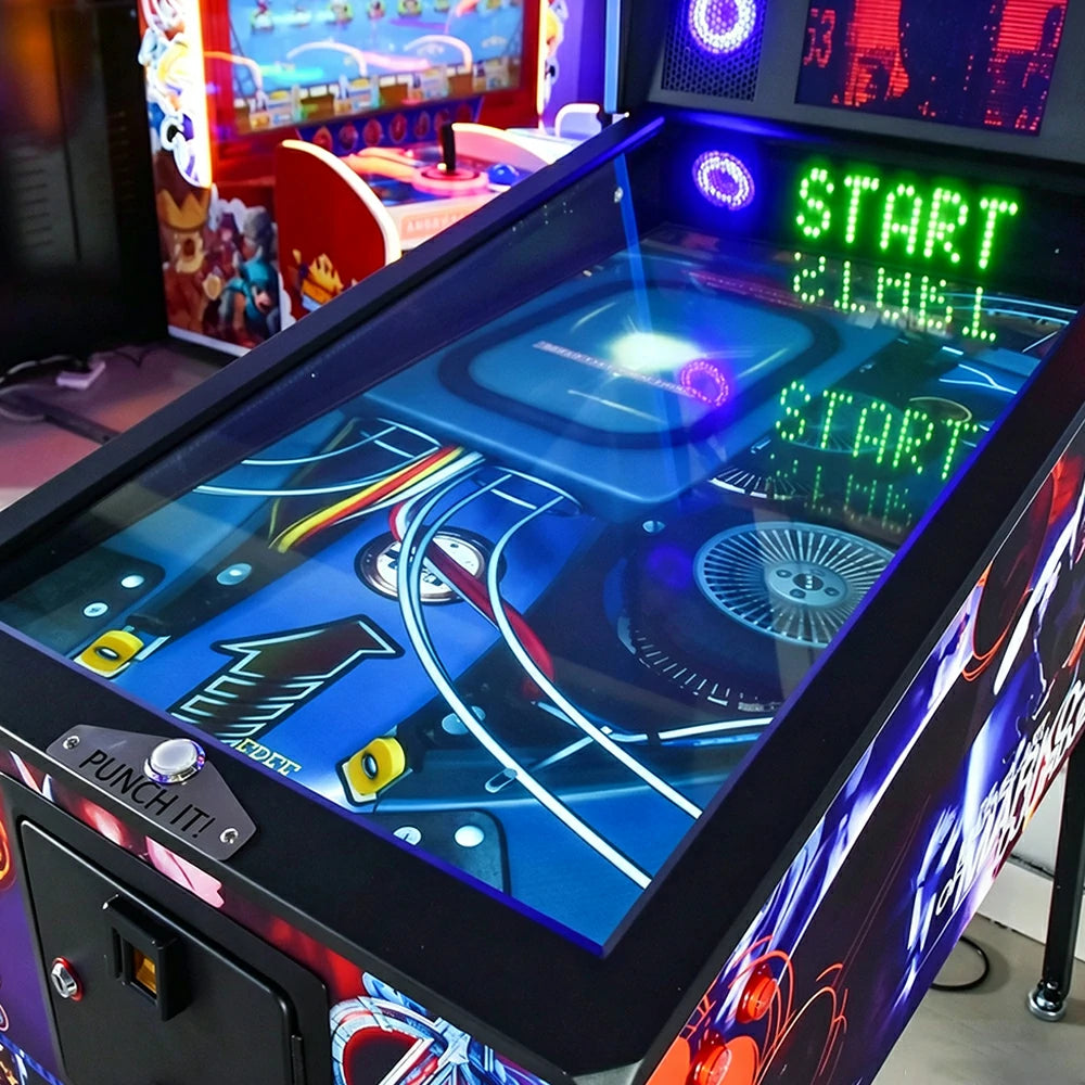 GAMEON Virtual Pinball Machine - FX3 Arcade Game Cabinet with LED Display & Interactive Controls for Home Game Room Entertainment - Multicolour