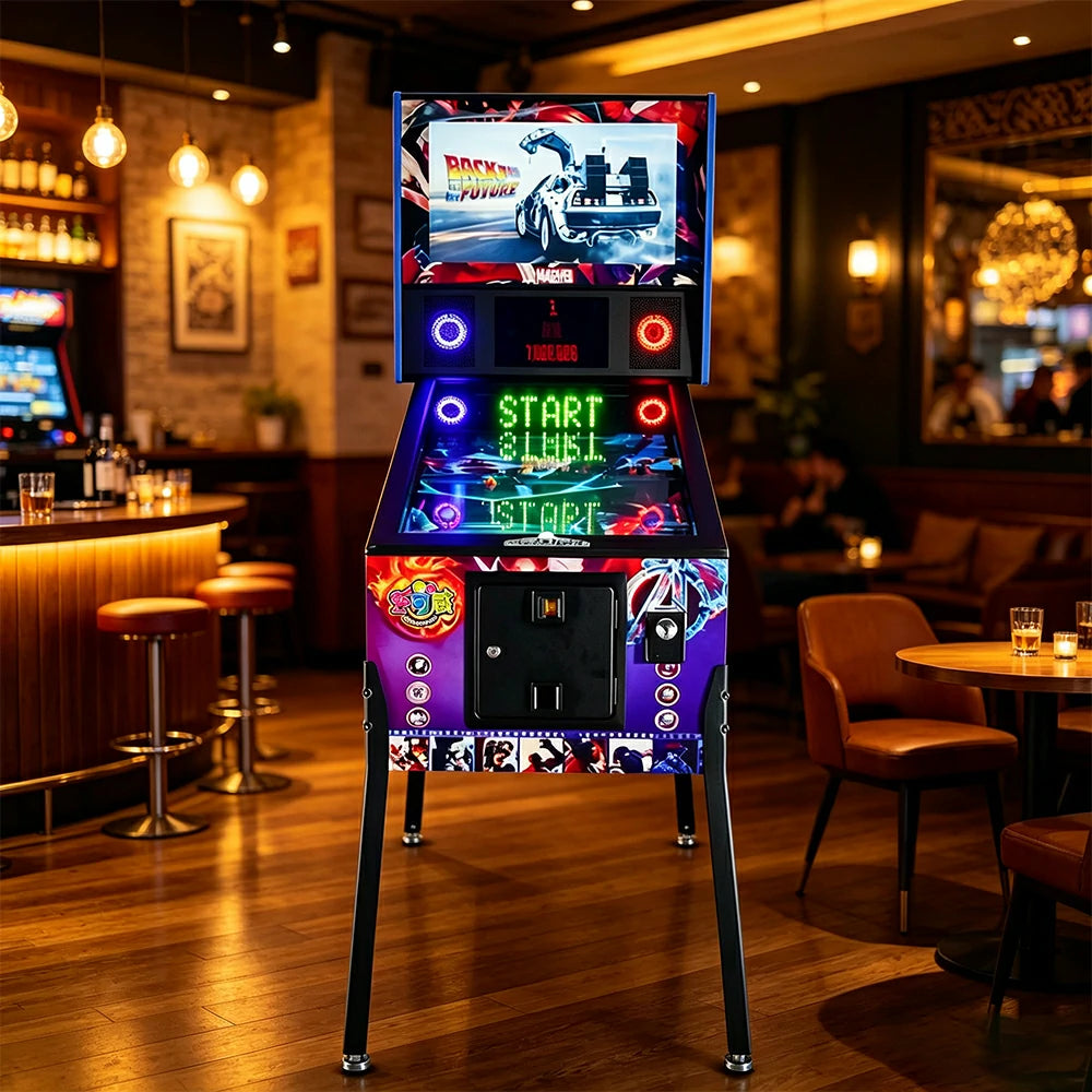 GAMEON Virtual Pinball Machine - FX3 Arcade Game Cabinet with LED Display & Interactive Controls for Home Game Room Entertainment - Multicolour