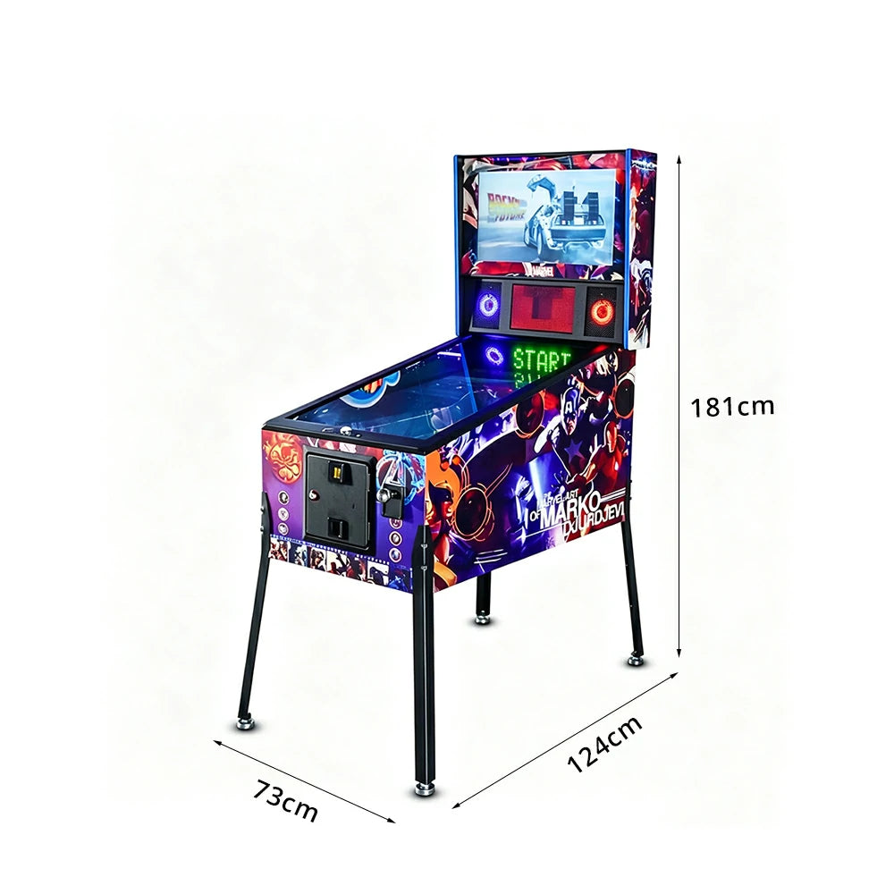 GAMEON Virtual Pinball Machine - FX3 Arcade Game Cabinet with LED Display & Interactive Controls for Home Game Room Entertainment - Multicolour