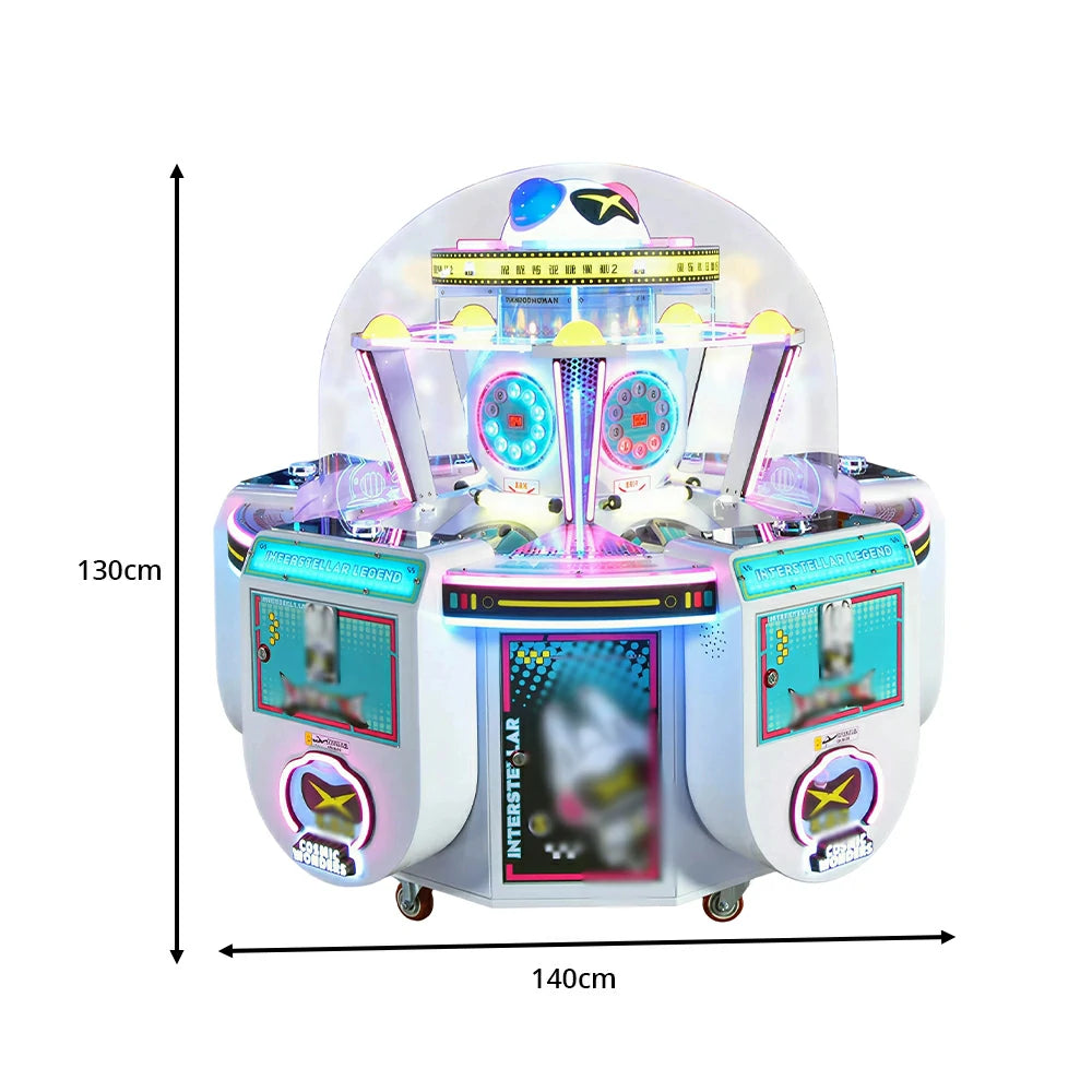 GAMEON Interstellar Legend Candy Machine - Arcade Prize Game Cabinet with LED Lights, Transparent Display & Coin Operated Gift Machine for Family Entertainment - White