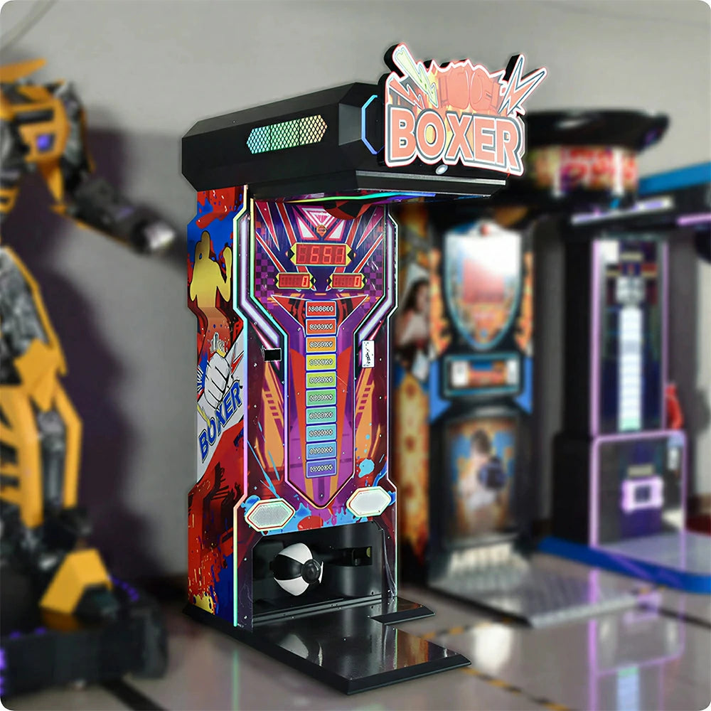GAMEON Punch & Kick Boxing Machine - Arcade Strength Tester with LED Display, Score Challenge & Coin Operated Power Game for Entertainment Venues - Black