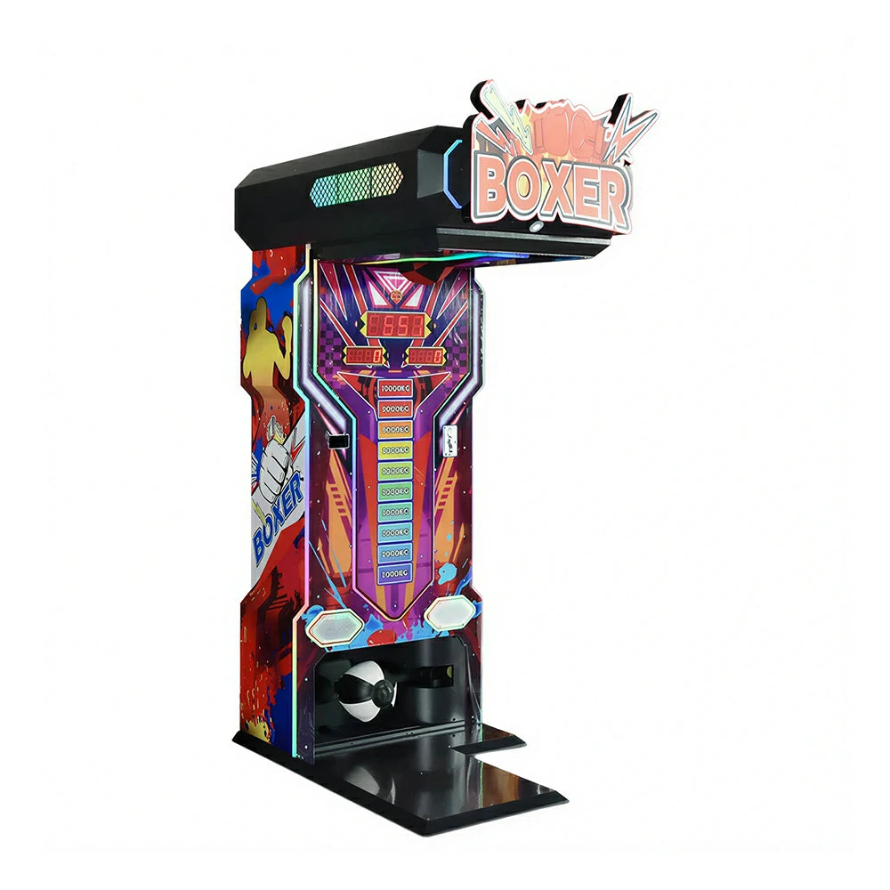 GAMEON Punch & Kick Boxing Machine - Arcade Strength Tester with LED Display, Score Challenge & Coin Operated Power Game for Entertainment Venues - Black