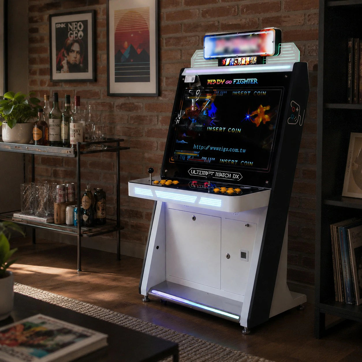 GAMEON Fighting Hero Arcade Machine - Dual Player Fighting Game Cabinet with Joystick Controls, HD Display & Coin Operation for Home and Commercial Entertainment - Black