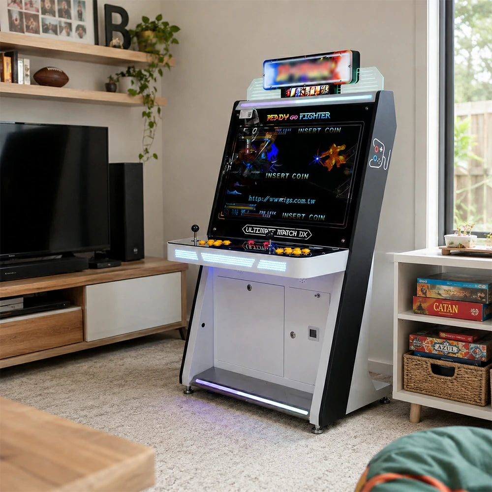 GAMEON Fighting Hero Arcade Machine - Dual Player Fighting Game Cabinet with Joystick Controls, HD Display & Coin Operation for Home and Commercial Entertainment - Black