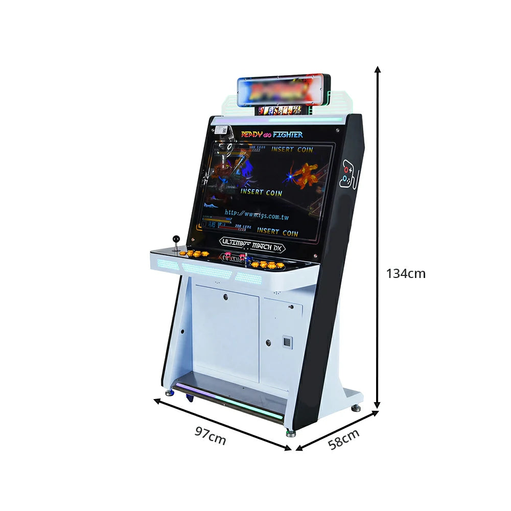 GAMEON Fighting Hero Arcade Machine - Dual Player Fighting Game Cabinet with Joystick Controls, HD Display & Coin Operation for Home and Commercial Entertainment - Black