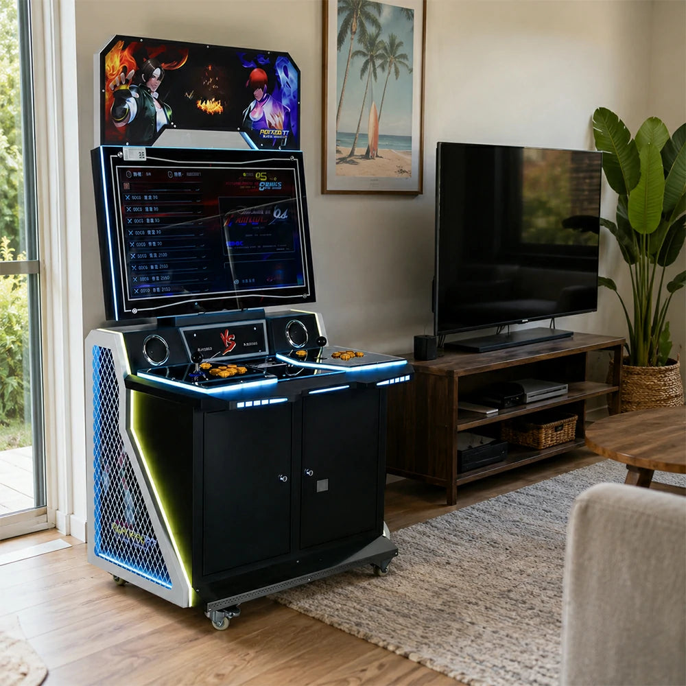 GAMEON Fighting Alliance Arcade Machine - Dual Player Fighting Game Cabinet with Joystick Controls, HD Display & Coin Operation for Commercial Entertainment - Black