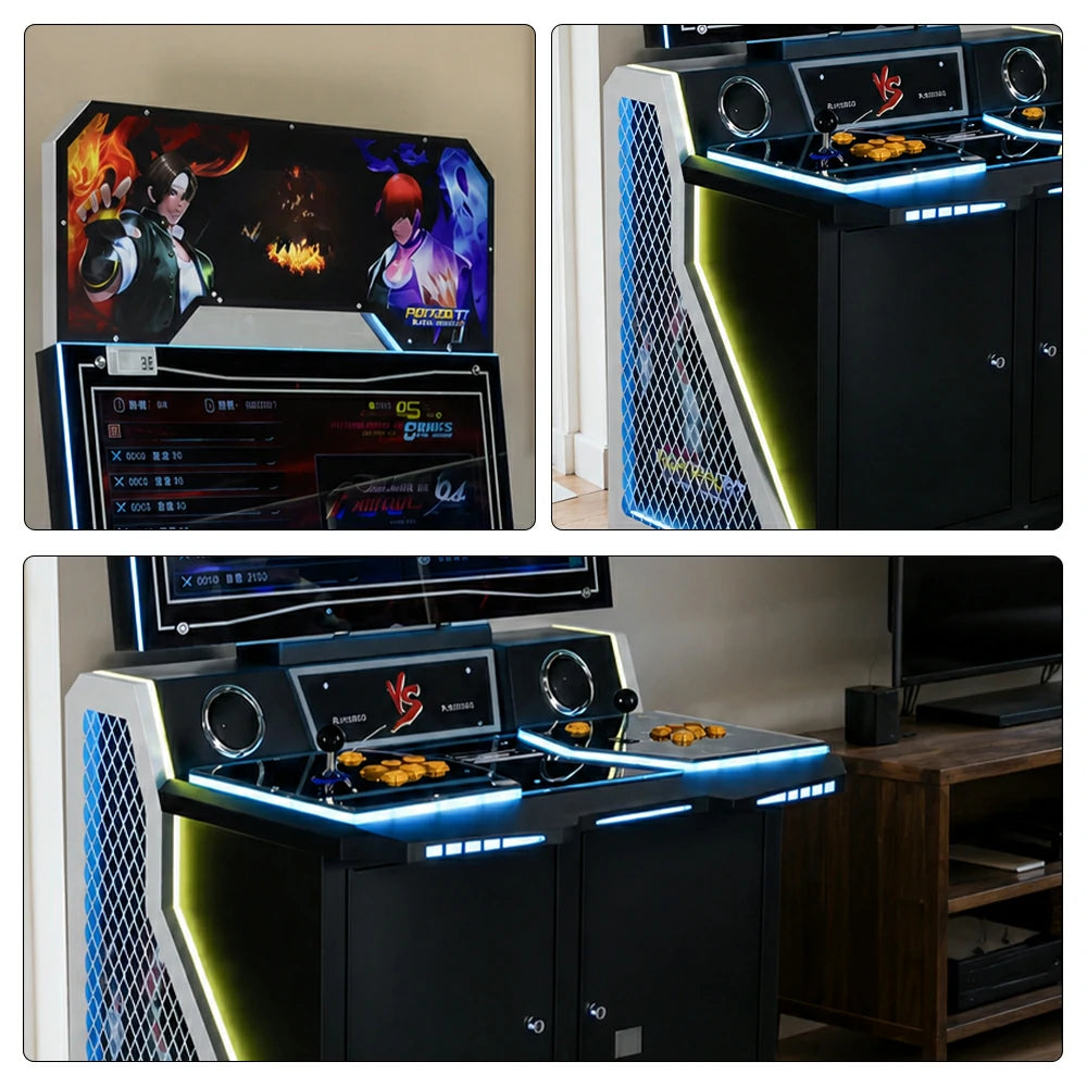 GAMEON Fighting Alliance Arcade Machine - Dual Player Fighting Game Cabinet with Joystick Controls, HD Display & Coin Operation for Commercial Entertainment - Black