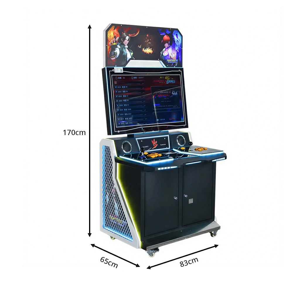 GAMEON Fighting Alliance Arcade Machine - Dual Player Fighting Game Cabinet with Joystick Controls, HD Display & Coin Operation for Commercial Entertainment - Black