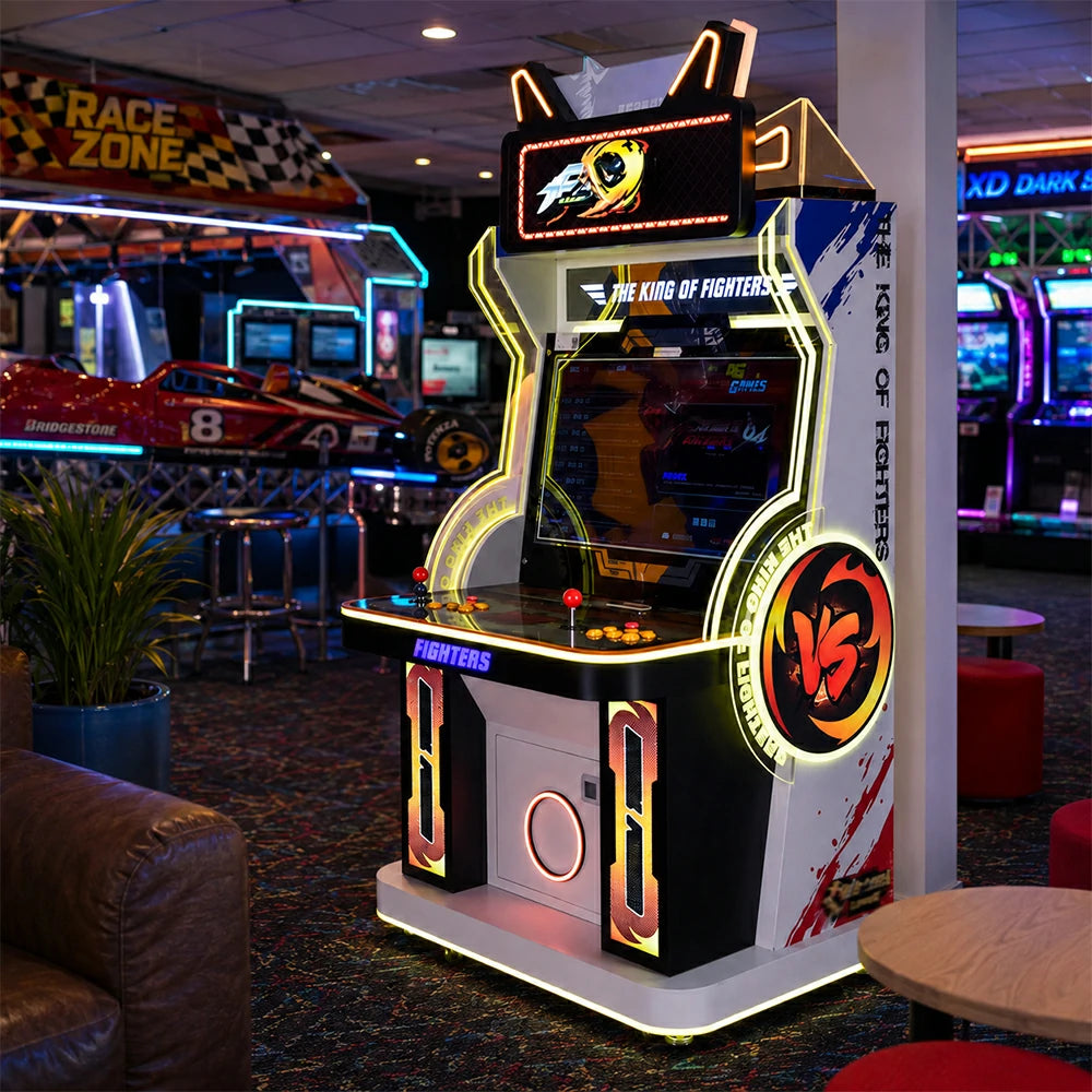 GAMEON King of Fighters Arcade Machine - Dual Player Fighting Game Cabinet with Joystick Controls, HD Display & Coin Operation for Entertainment Venues - Black