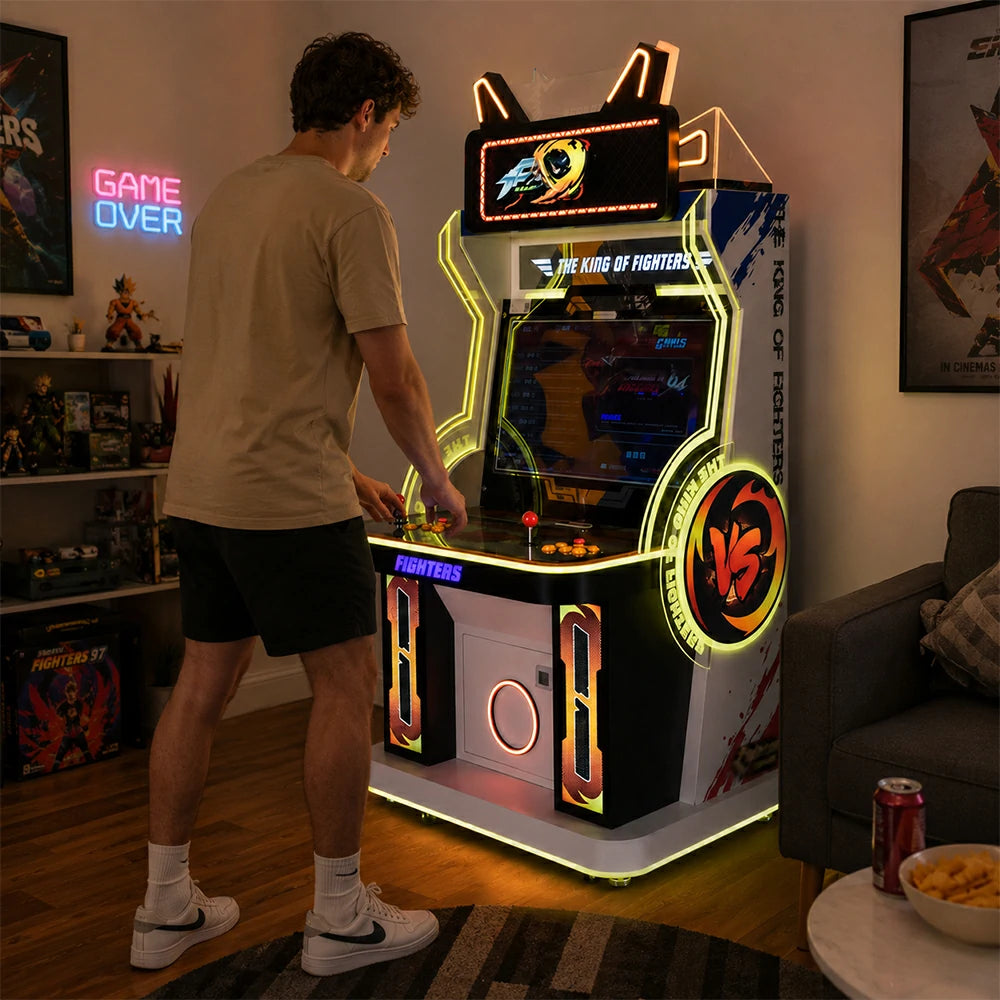 GAMEON King of Fighters Arcade Machine - Dual Player Fighting Game Cabinet with Joystick Controls, HD Display & Coin Operation for Entertainment Venues - Black