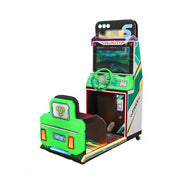 GAMEON Kids Racing Simulator - Interactive Driving Arcade Machine with Steering Wheel, HD Display & Coin Operation for Family Entertainment - Green