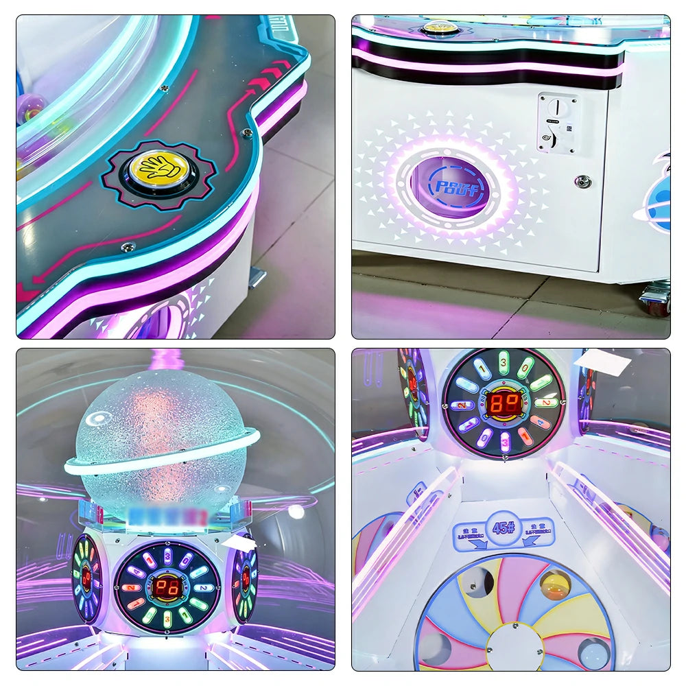 GAMEON Sweet Planet Prize Machine - Island Capsule Arcade Game with LED Lights, Transparent Display & Coin Operated Gift Machine for Entertainment Venues - White
