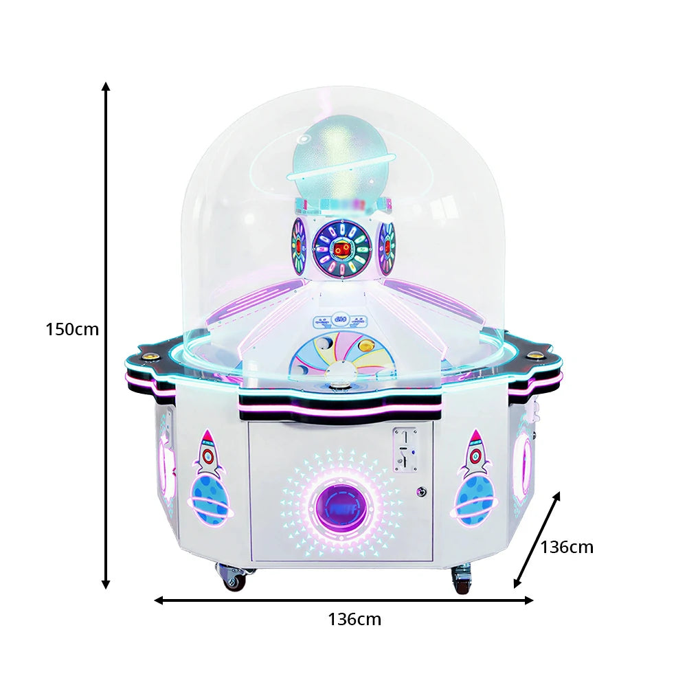 GAMEON Sweet Planet Prize Machine - Island Capsule Arcade Game with LED Lights, Transparent Display & Coin Operated Gift Machine for Entertainment Venues - White