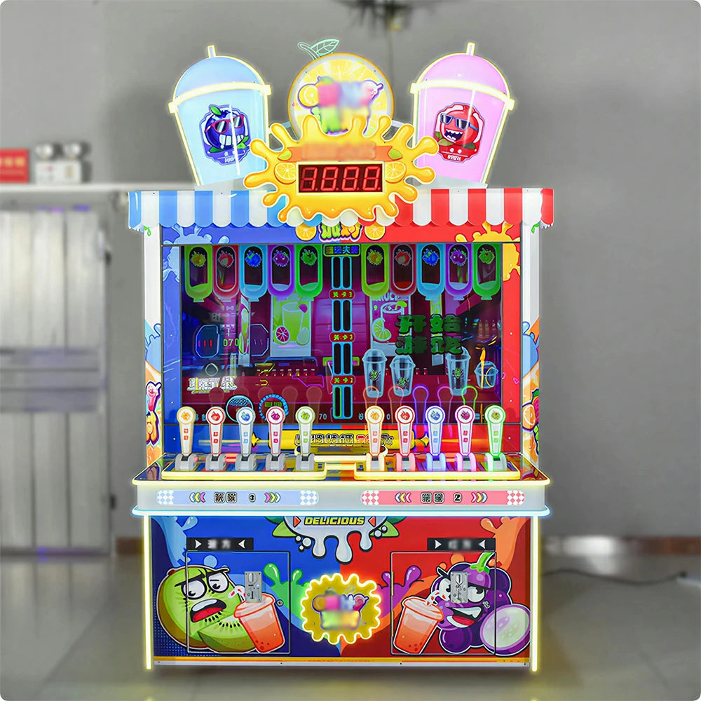GAMEON Juice Party Arcade Machine - Multi Player Ticket Game with LED Lights, Interactive Controls & Reward System for Family Entertainment Venues - Colourful