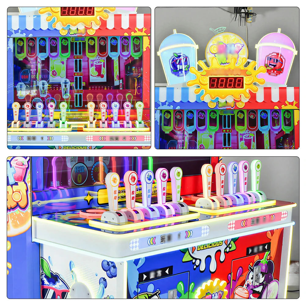 GAMEON Juice Party Arcade Machine - Multi Player Ticket Game with LED Lights, Interactive Controls & Reward System for Family Entertainment Venues - Colourful