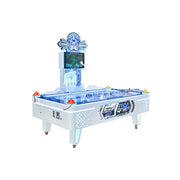 GAMEON Mecha Air Hockey Machine - Dual Player Arcade Hockey Game Table with LED Lights, HD Display & Coin Operation for Entertainment Venues - White