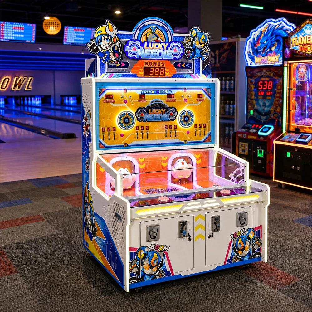 GAMEON Lucky Wheel 2 Arcade Machine - Dual Player Ticket Game with LED Lights, Reward System & Coin Operation for Family Entertainment - White