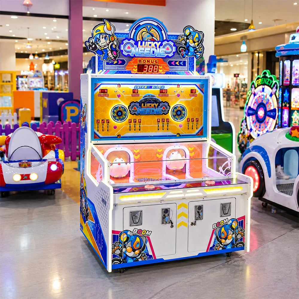 GAMEON Lucky Wheel 2 Arcade Machine - Dual Player Ticket Game with LED Lights, Reward System & Coin Operation for Family Entertainment - White