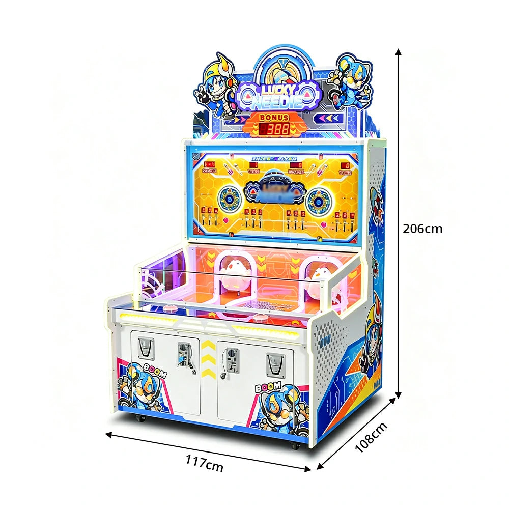 GAMEON Lucky Wheel 2 Arcade Machine - Dual Player Ticket Game with LED Lights, Reward System & Coin Operation for Family Entertainment - White