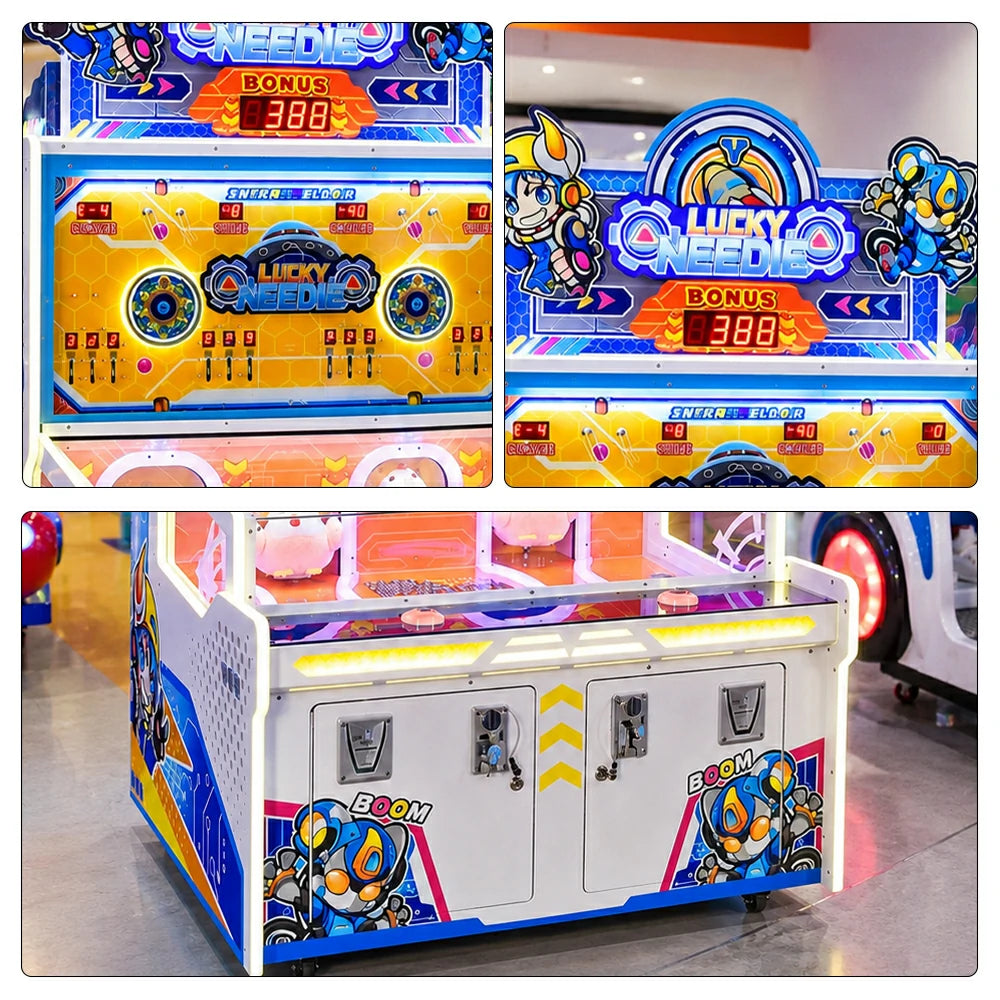 GAMEON Lucky Wheel 2 Arcade Machine - Dual Player Ticket Game with LED Lights, Reward System & Coin Operation for Family Entertainment - White